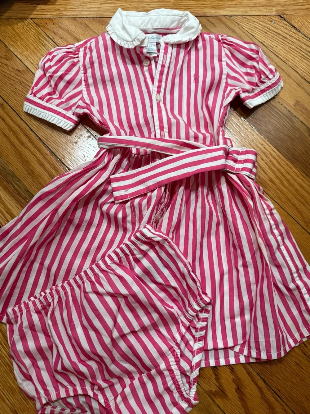 Blueberi Blvd Floral Dress with Ruffle + Ralph Lauren Striped Dress 18 months